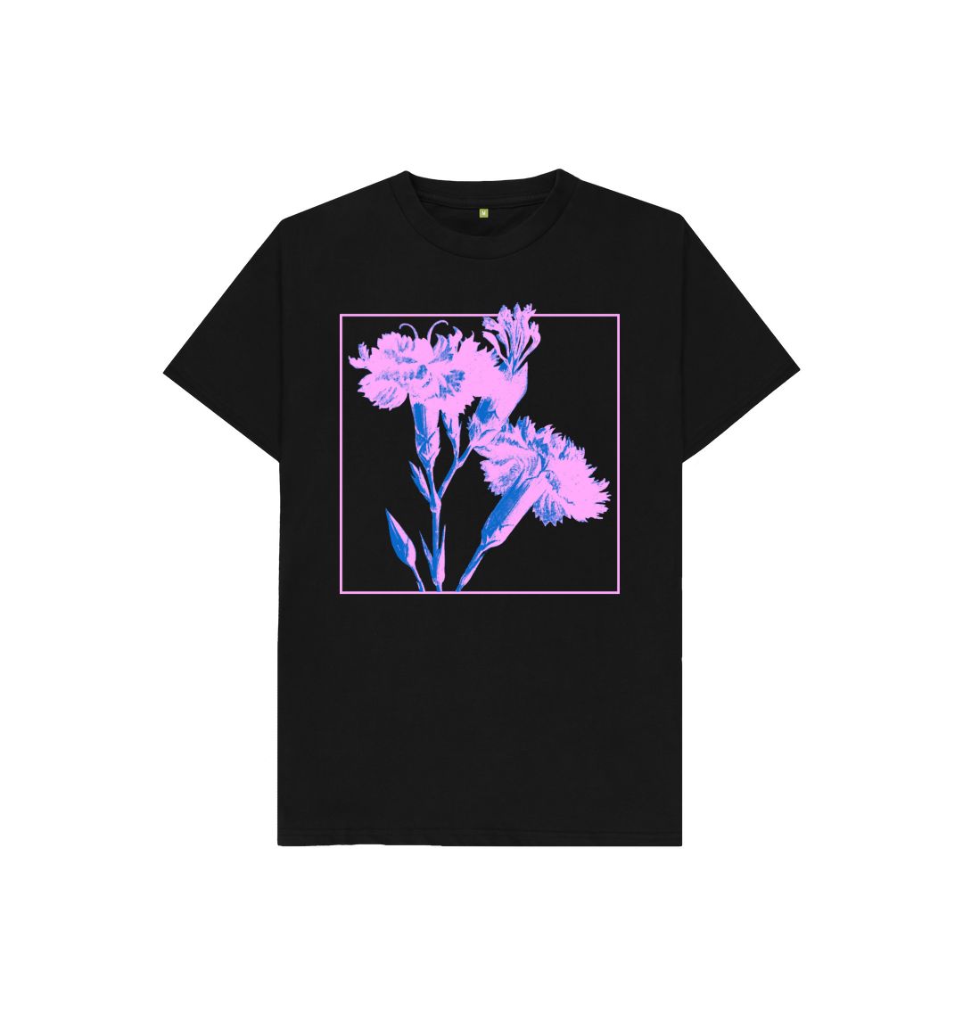 Black Pink Flowers Tee