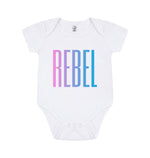 White Short Sleeve Rebel Baby Grow