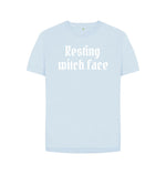 Sky Blue Relaxed Fit Resting Witch Face Tee