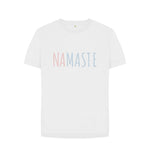 White Relaxed Fit Namaste Tee