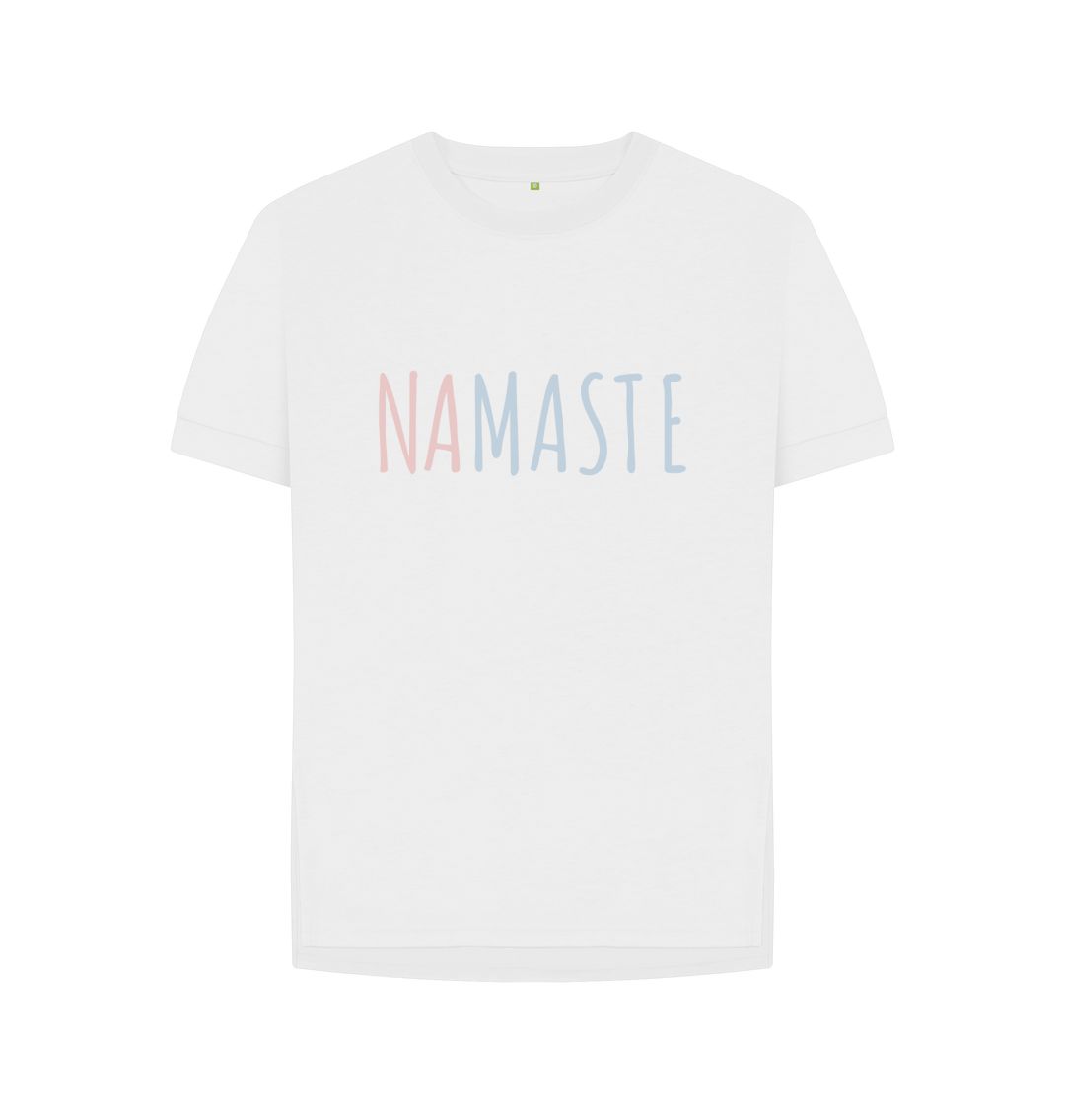 White Relaxed Fit Namaste Tee