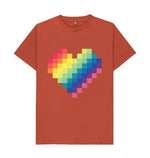 Rust Rainbow Heart Men's Tee