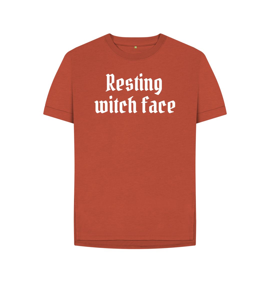 Rust Relaxed Fit Resting Witch Face Tee