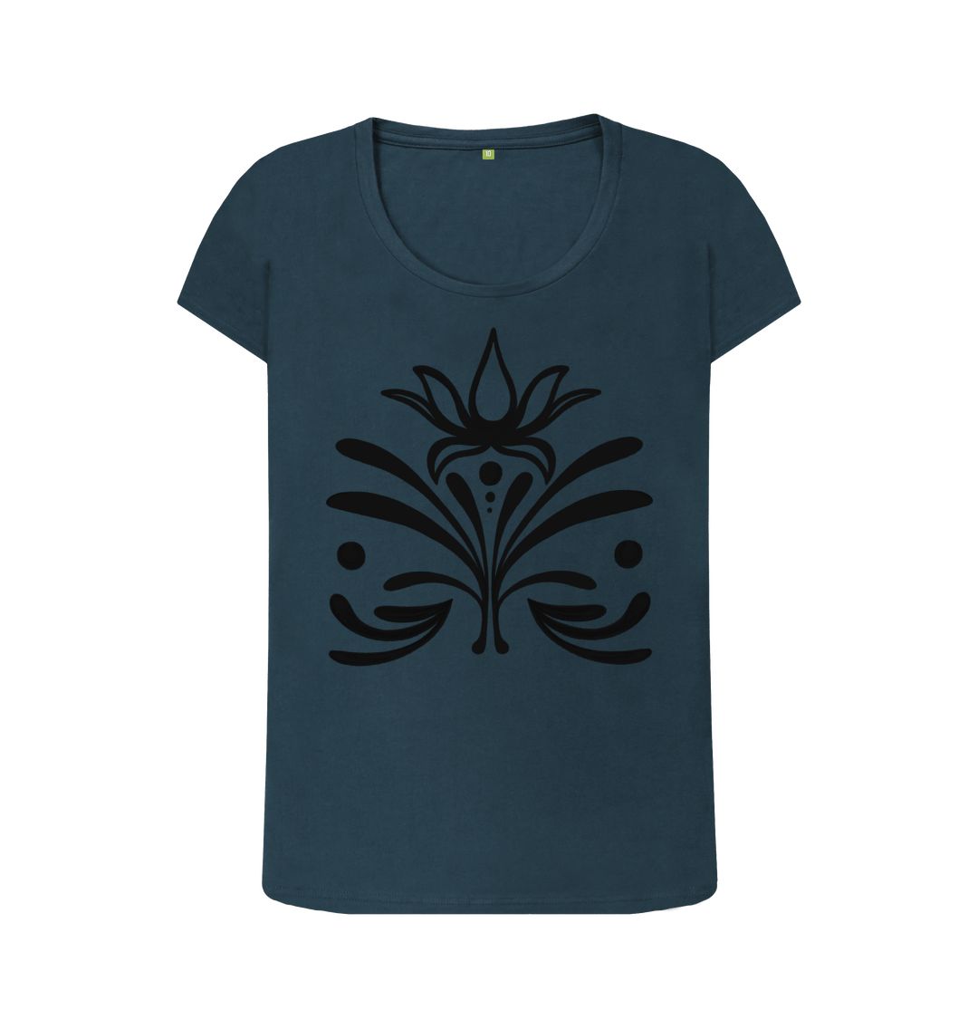 Denim Blue Lotus Tee