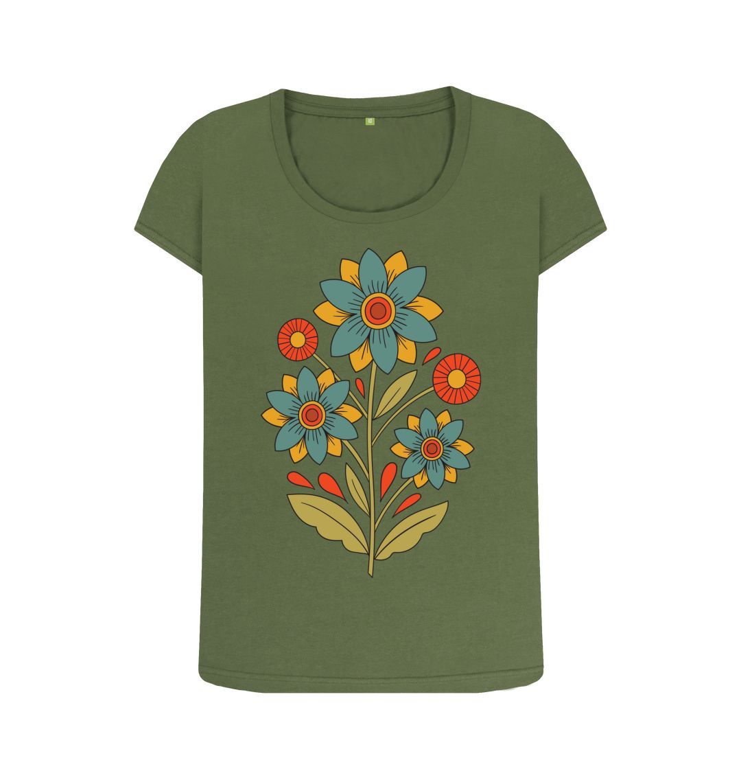 Khaki Flowers Tee