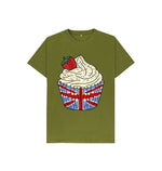 Moss Green Kids Cupcake Tee