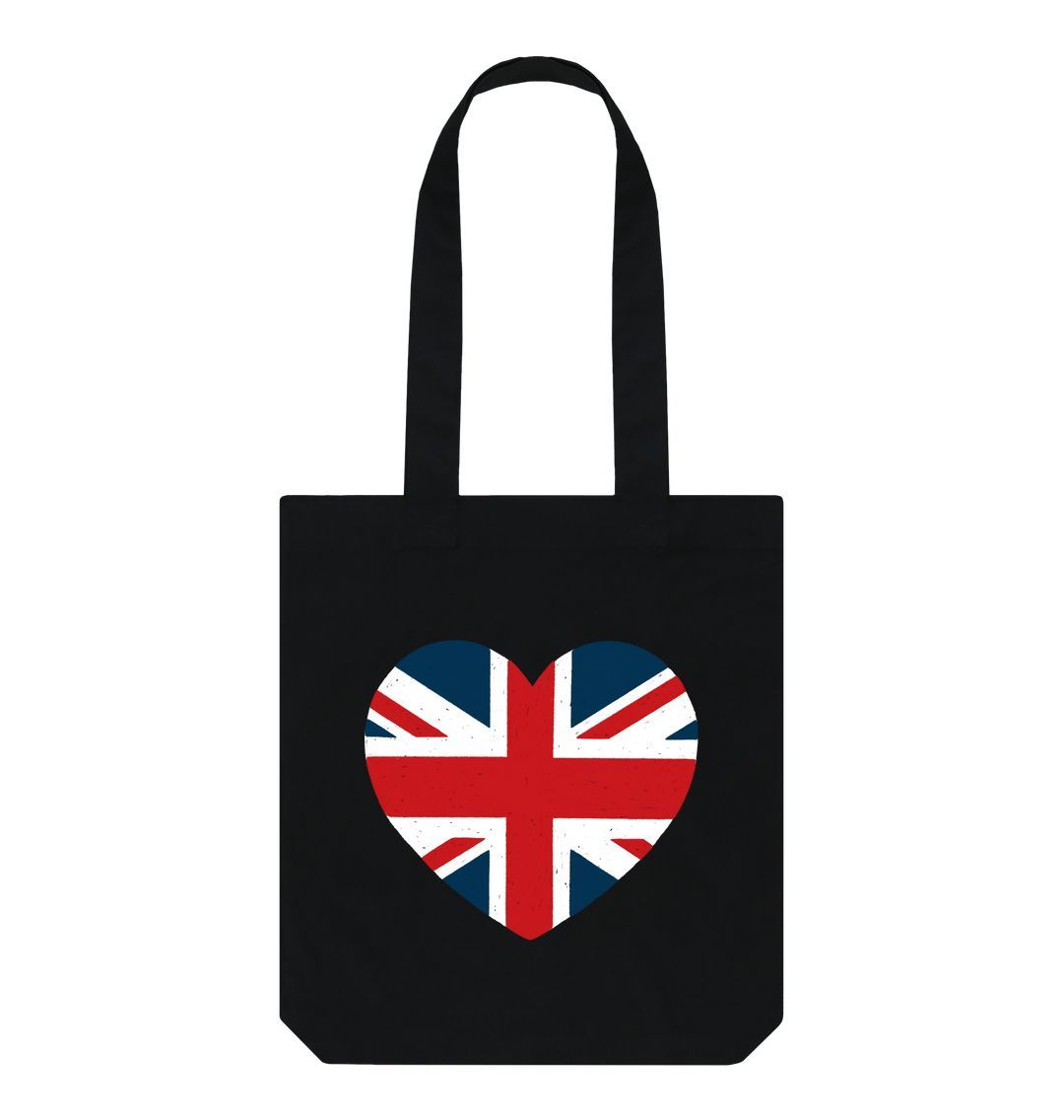 Black England Heart Tote