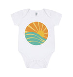 White Short Sleeve Sunshine Baby Grow