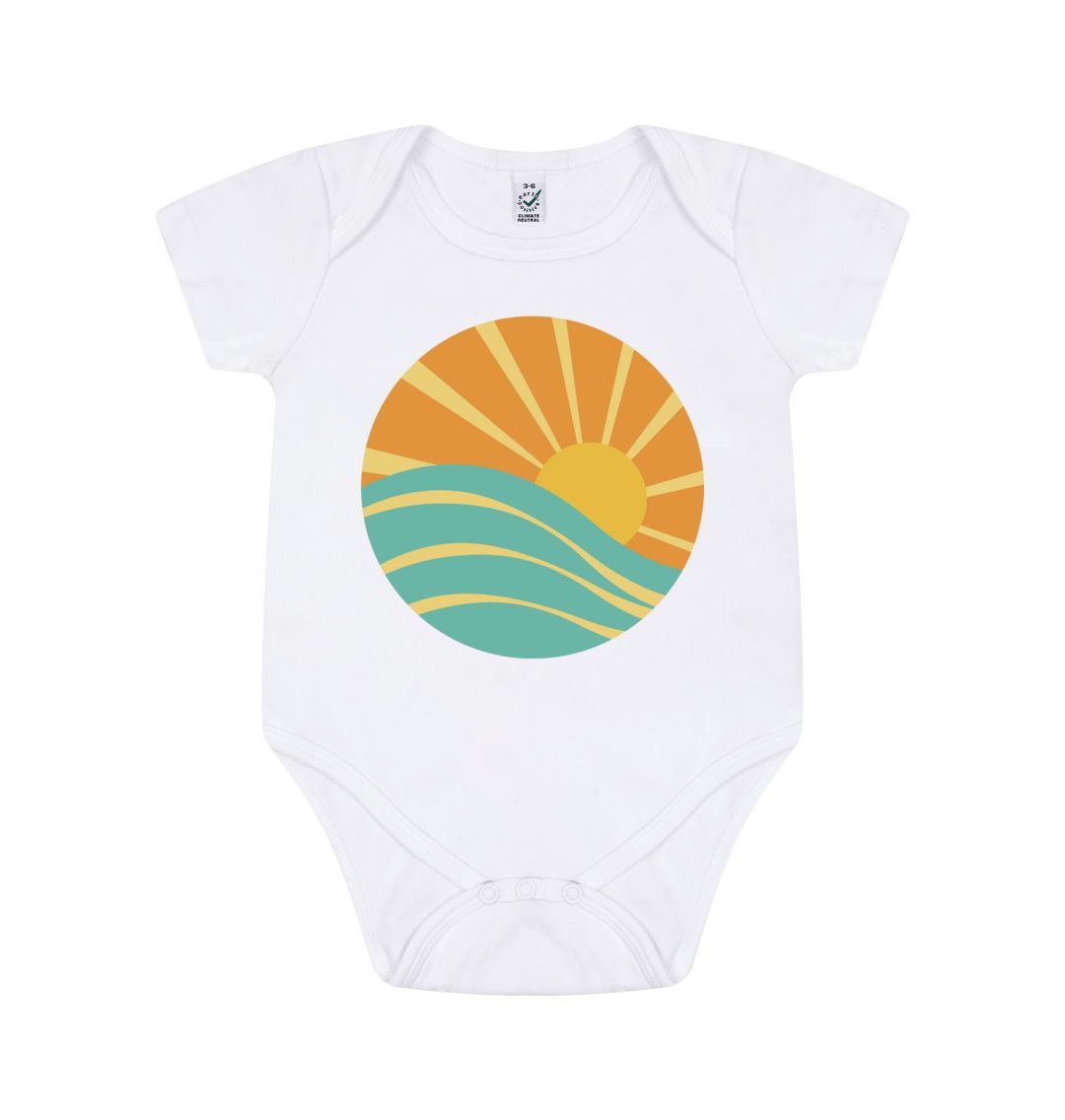 White Short Sleeve Sunshine Baby Grow