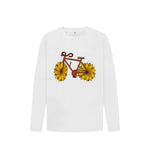 White Sunflower Bike Long Sleeve Tee