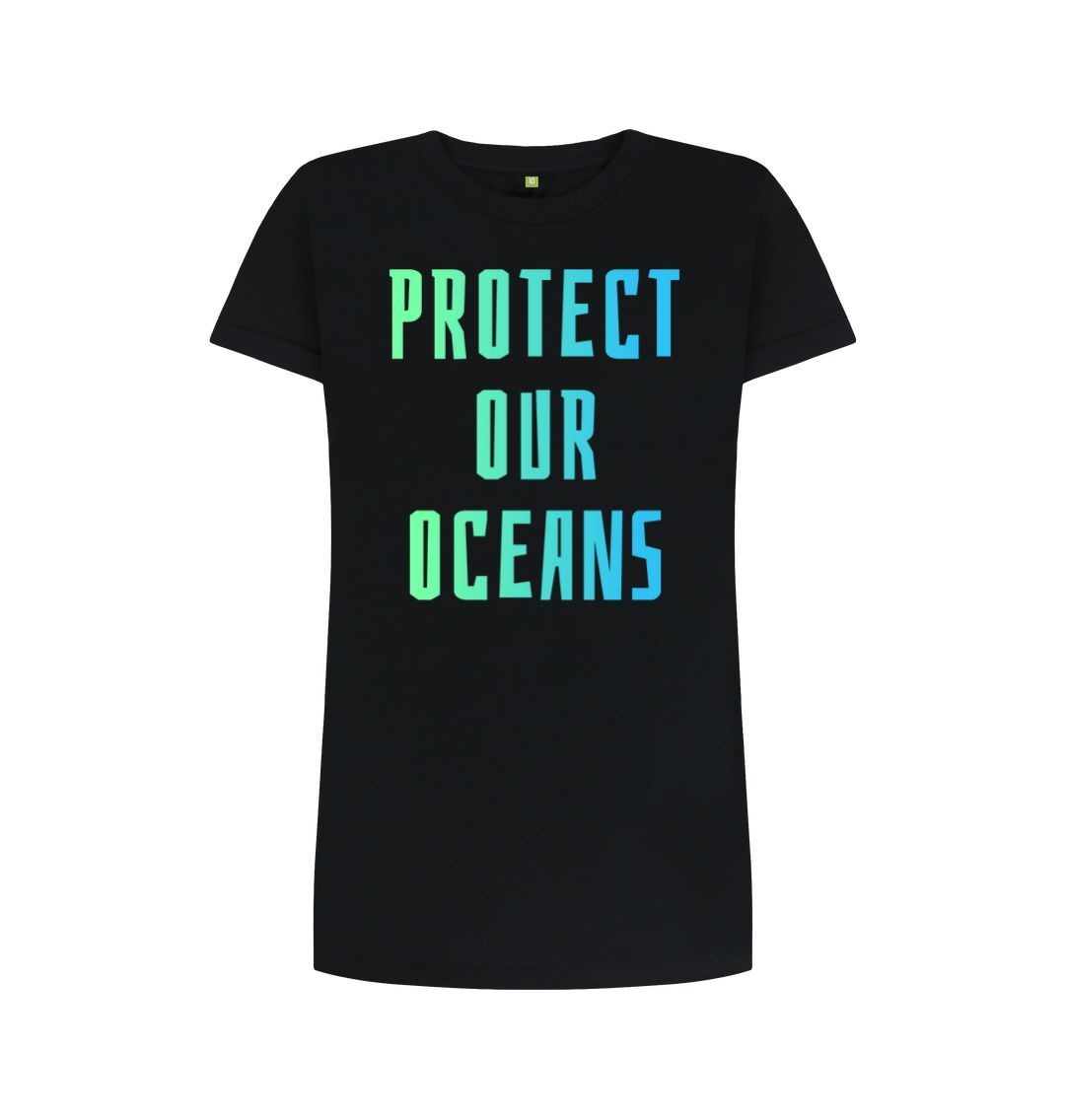 Black Protect Our Oceans Tee Dress