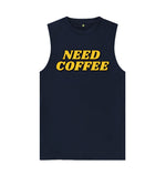 Navy Blue Need Coffee Vest