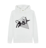 White Geometric Bull Hoody