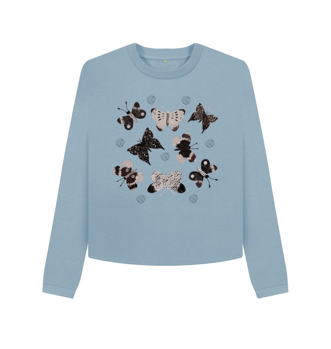 Stone Blue Multi Butterfly Boxy Jumper