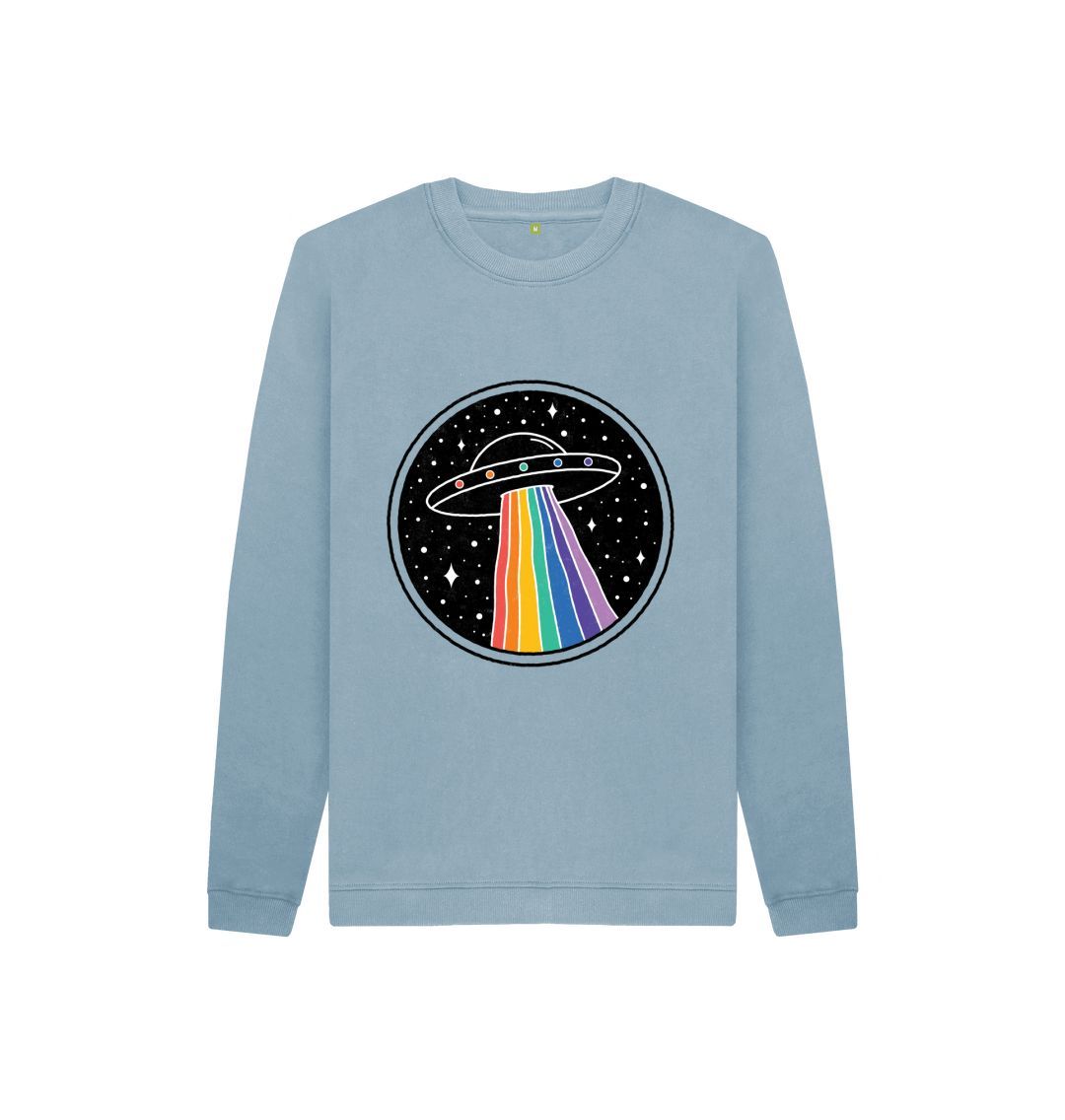 Stone Blue Rainbow Spaceship Sweatshirt