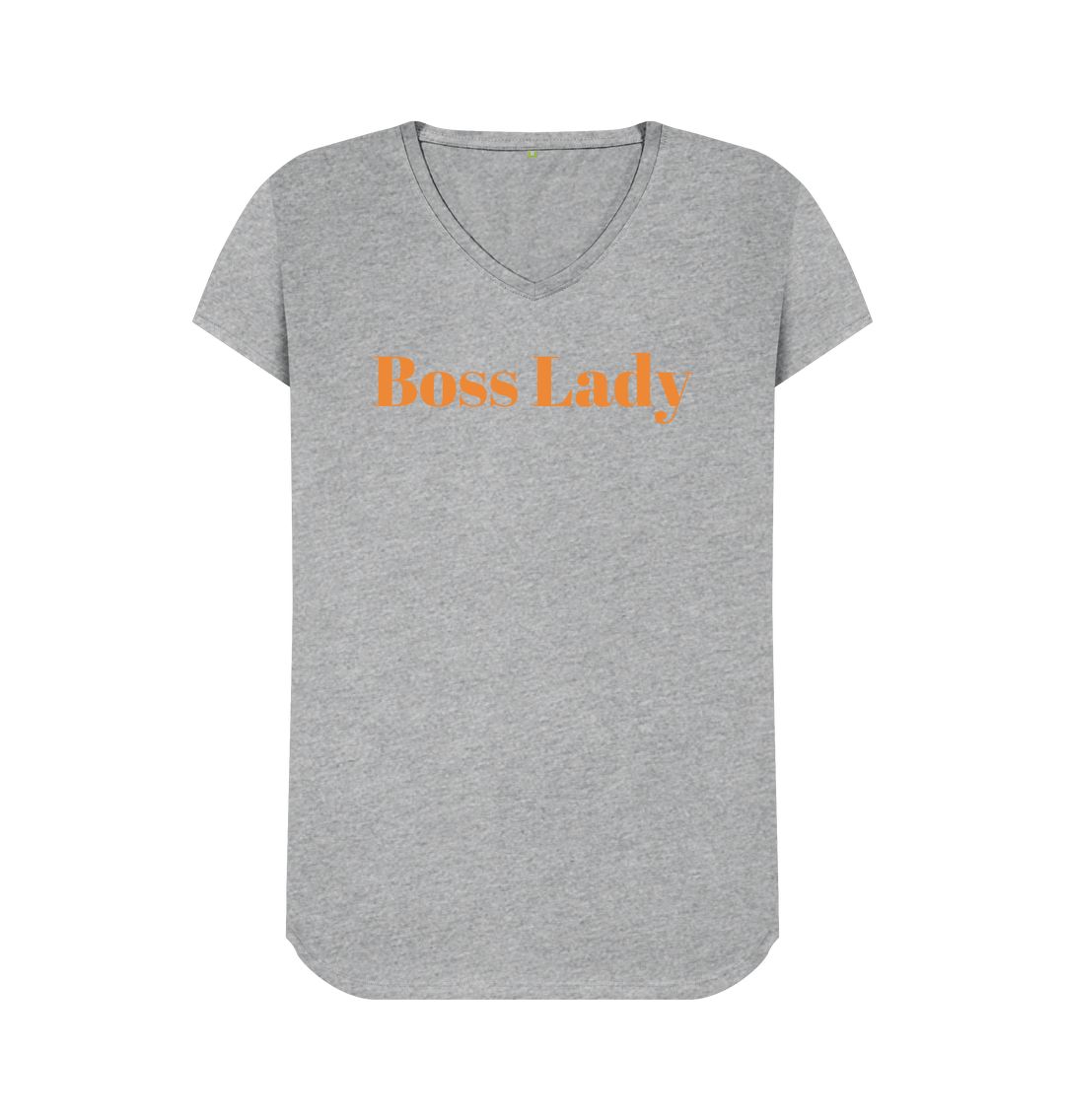 Athletic Grey Boss Lady V-Neck Tee