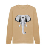 Sand Geometric Elephant Sweater