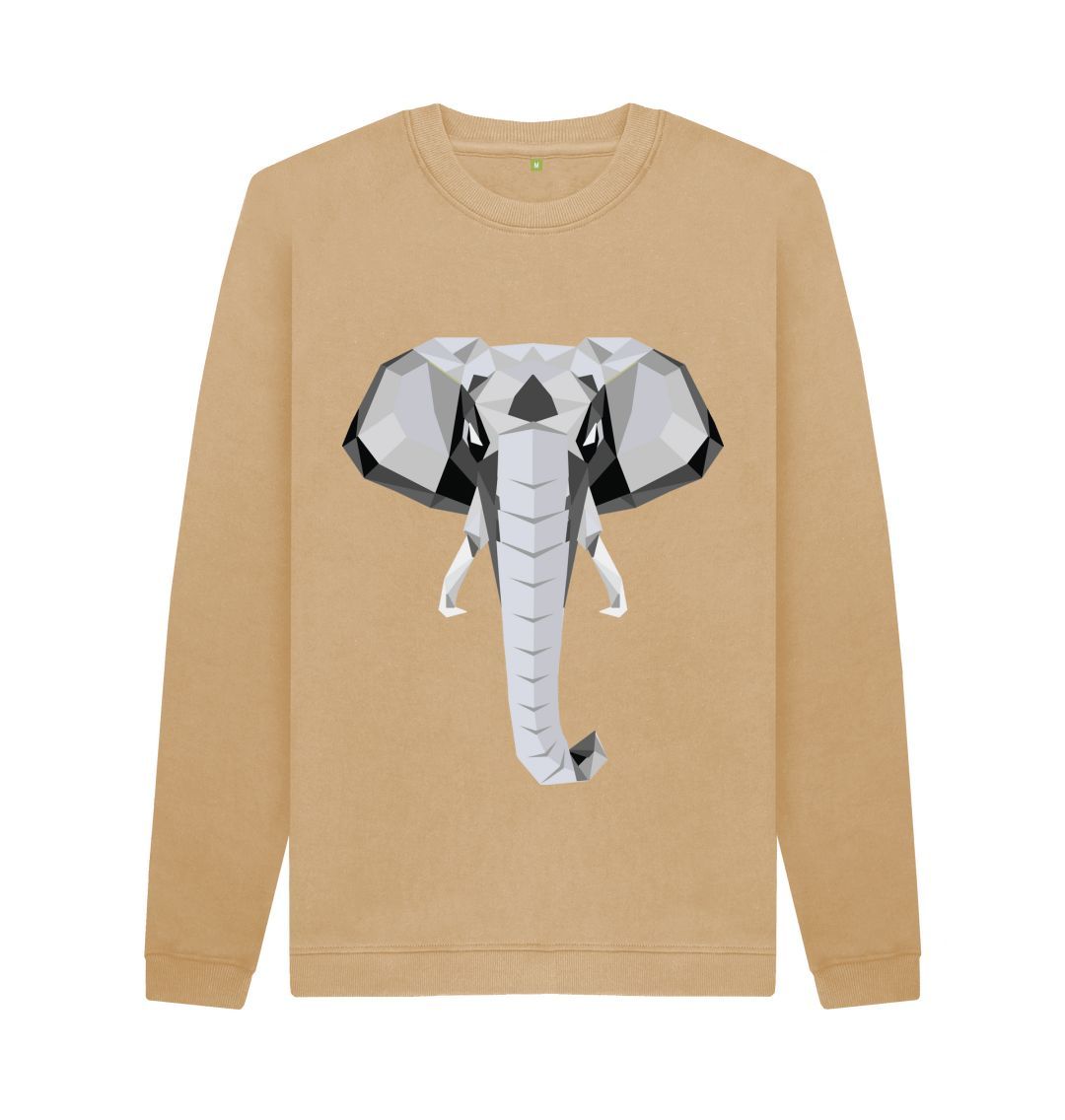 Sand Geometric Elephant Sweater