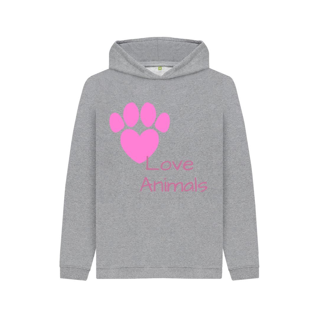 Athletic Grey Love Animals Hoody