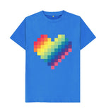 Bright Blue Rainbow Heart Men's Tee