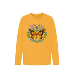 Mustard Flowers and Butterfly Long Sleeve Tee