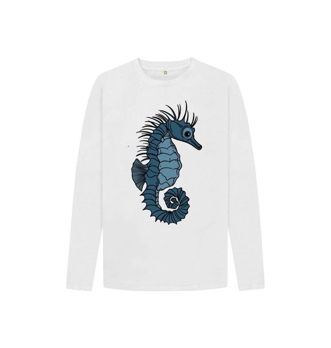 White Seahorse Long Sleeve Tee