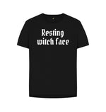 Black Relaxed Fit Resting Witch Face Tee