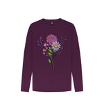 Purple Bunch Of Flowers Long Sleeve Tee