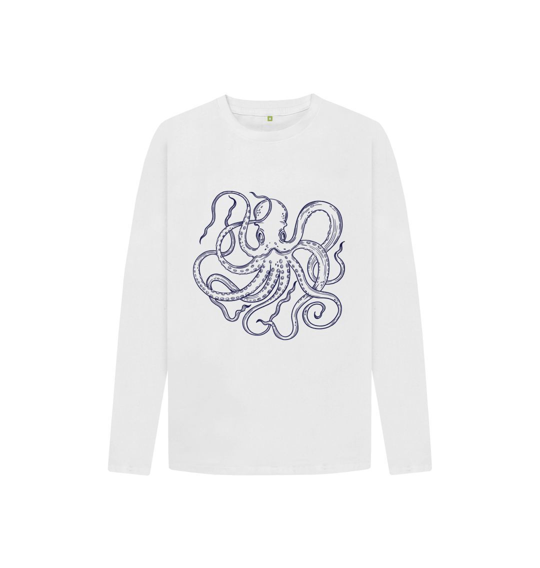 White Octopus Long Sleeve Tee