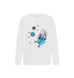 White Dog In The Space Long Sleeve Top