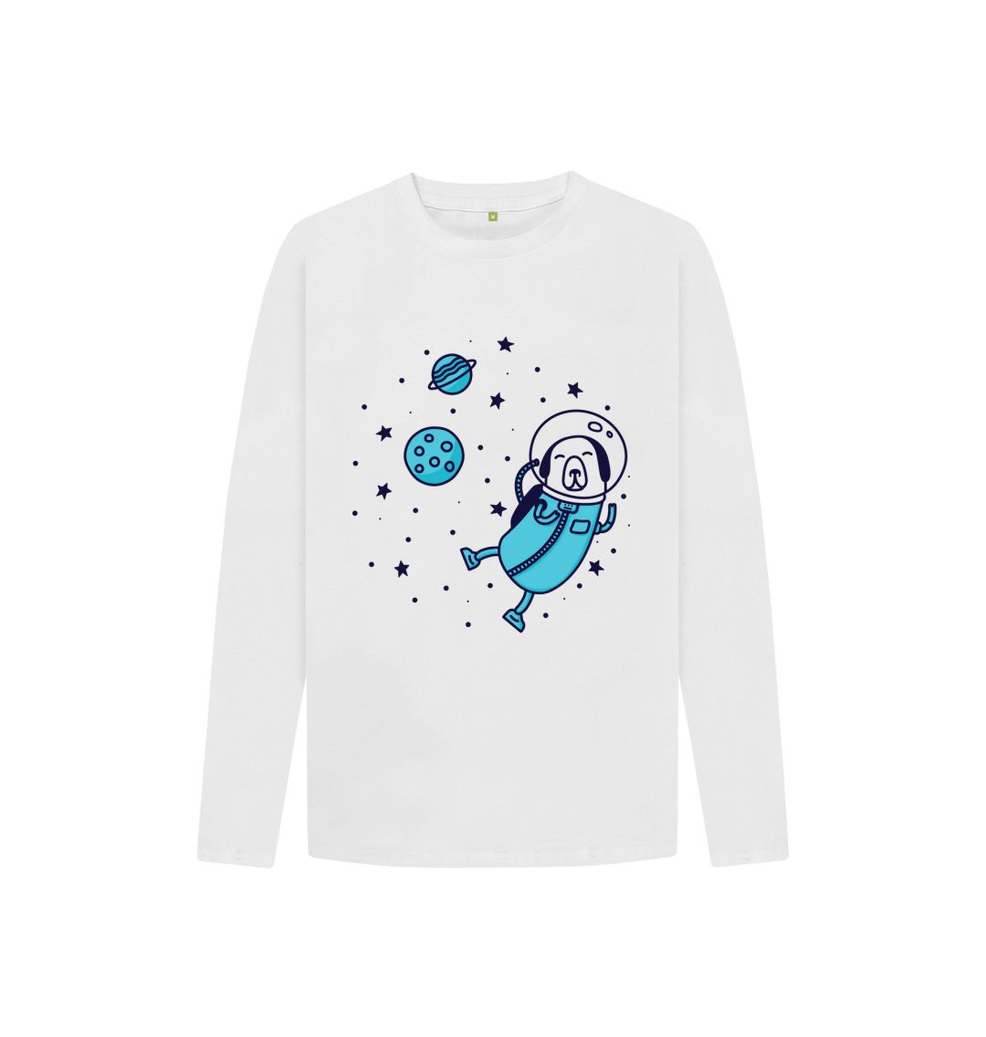 White Dog In The Space Long Sleeve Top