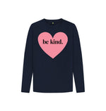 Navy Blue Be Kind Long Sleeve Tee