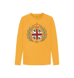 Mustard Kids Long Sleeve Flag and Crown Tee