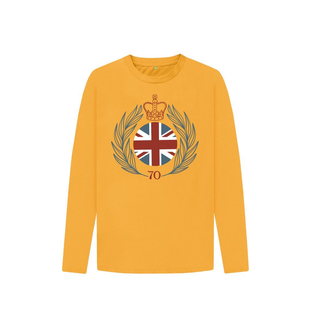 Mustard Kids Long Sleeve Flag and Crown Tee