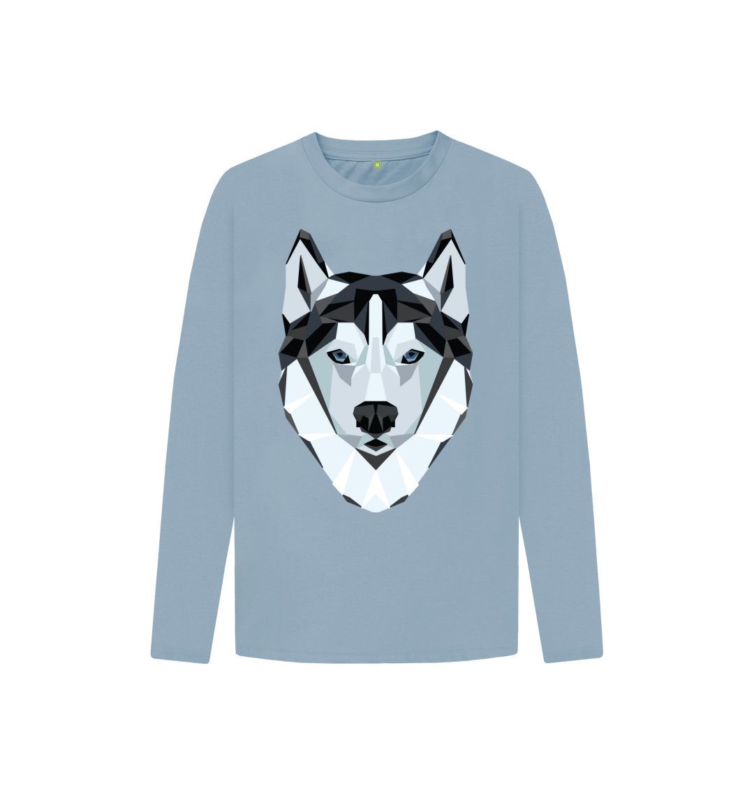 Stone Blue Wolf Long Sleeve Tee