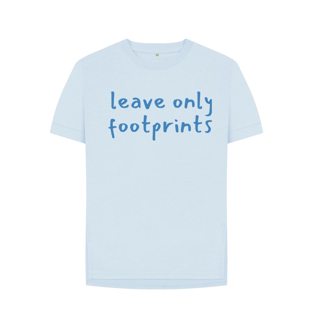 Sky Blue Leaves Only Footprints Tee