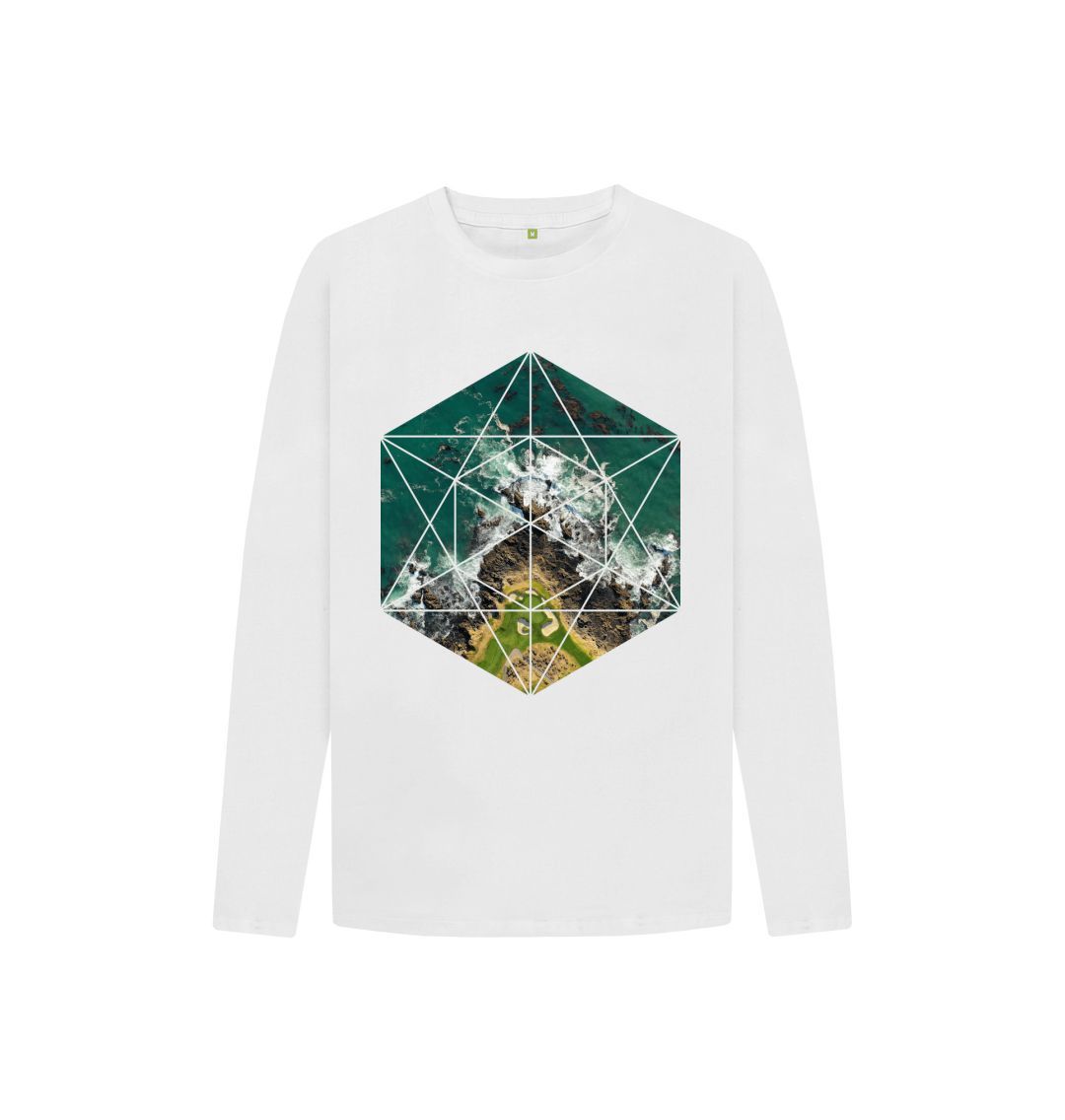 White Sea and Rocks Long Sleeve Tee