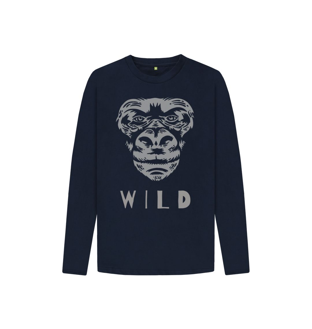 Navy Blue Gorilla Wild Long Sleeve Tee