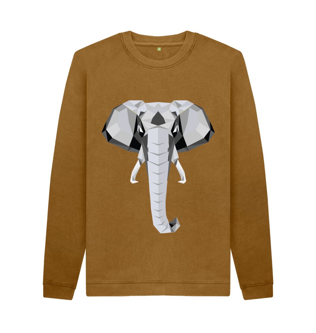 Brown Geometric Elephant Sweater