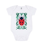 White Short Sleeve Love Ladybird Baby Grow