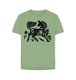 Sage Flowery Horse Tee