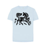 Sky Blue Flowery Horse Tee