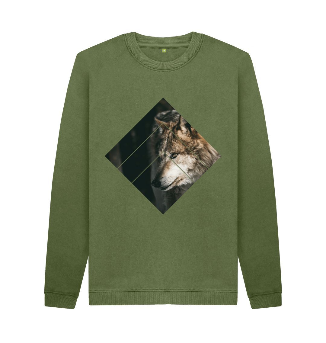 Khaki Wolf Crew Neck