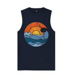 Navy Blue Sunset and Waves Vest