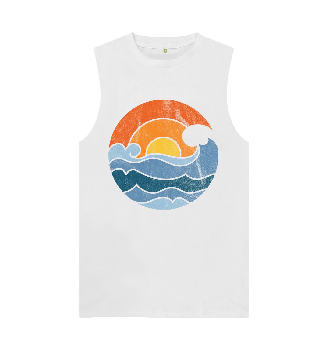 White Sunset and Waves Vest