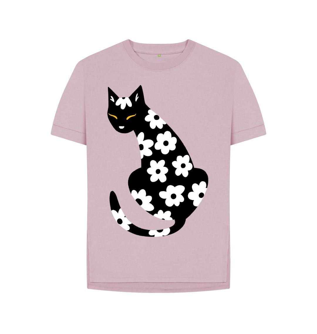 Mauve Flowered Cat Tee