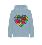 Stone Blue Tetris Heart Hoody