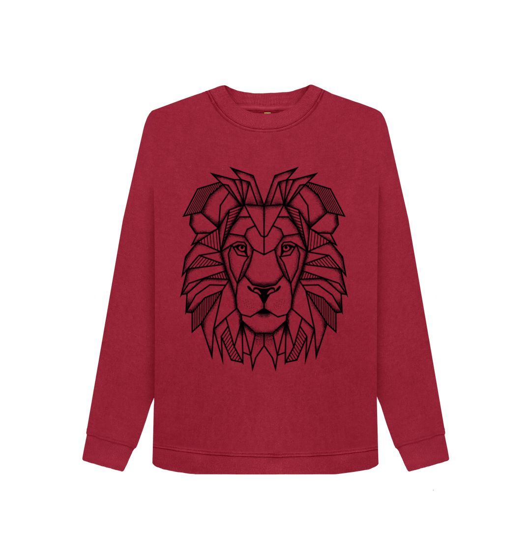 Cherry Geometric Lion Sweatshirt