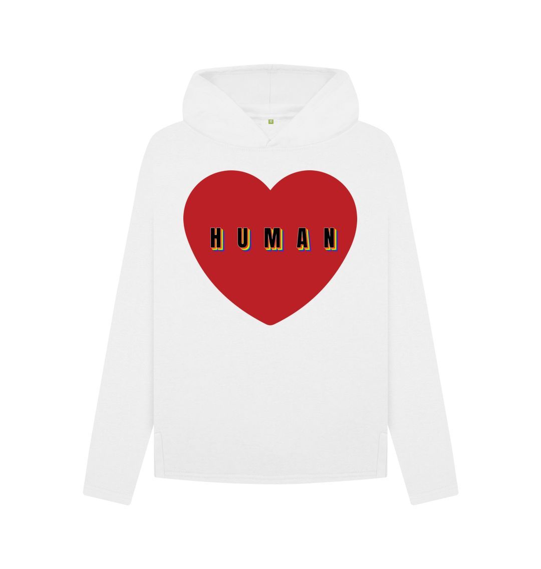 White Human and  Heart Hoody