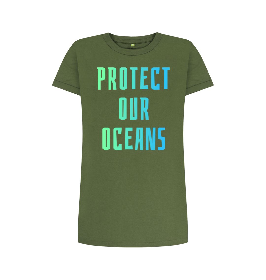 Khaki Protect Our Oceans Tee Dress